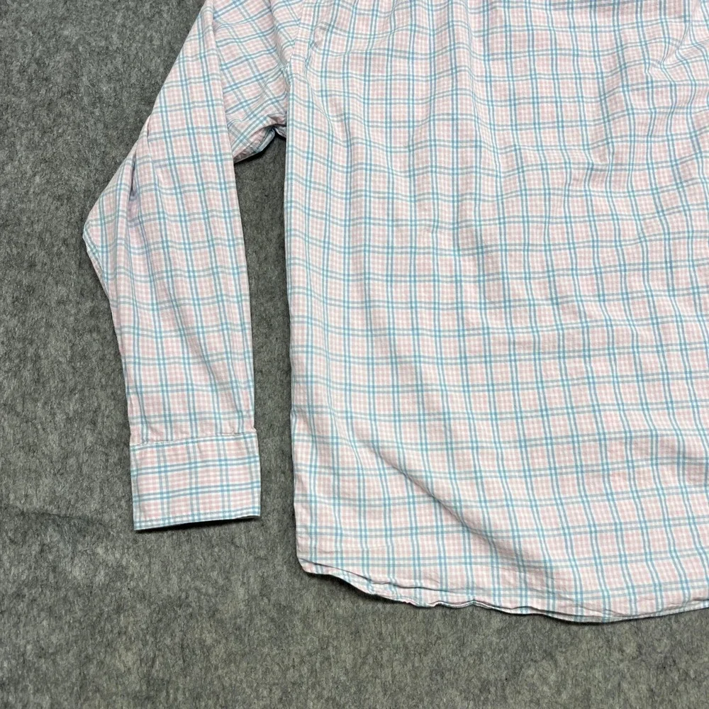 J Crew Shirt Mens M Pink Blue Plaid Flex Washed Slim Button Down Casual Preppy